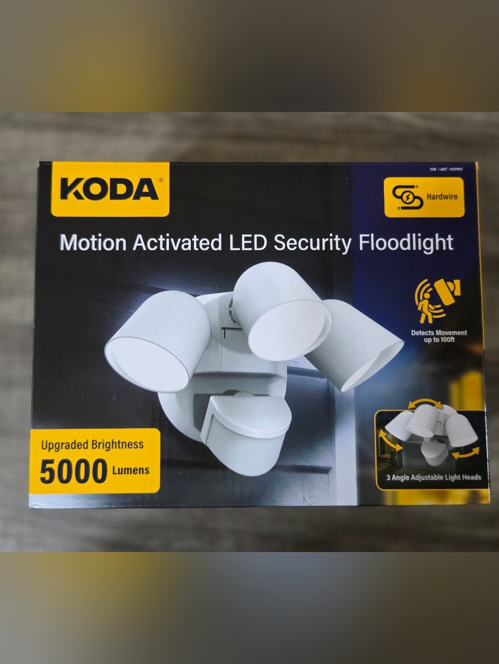 KODA Motion Activated LED Security Floodlight 5000 Lumens White